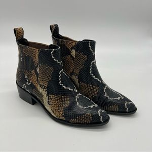 Crown Vintage snake skin pattern booties